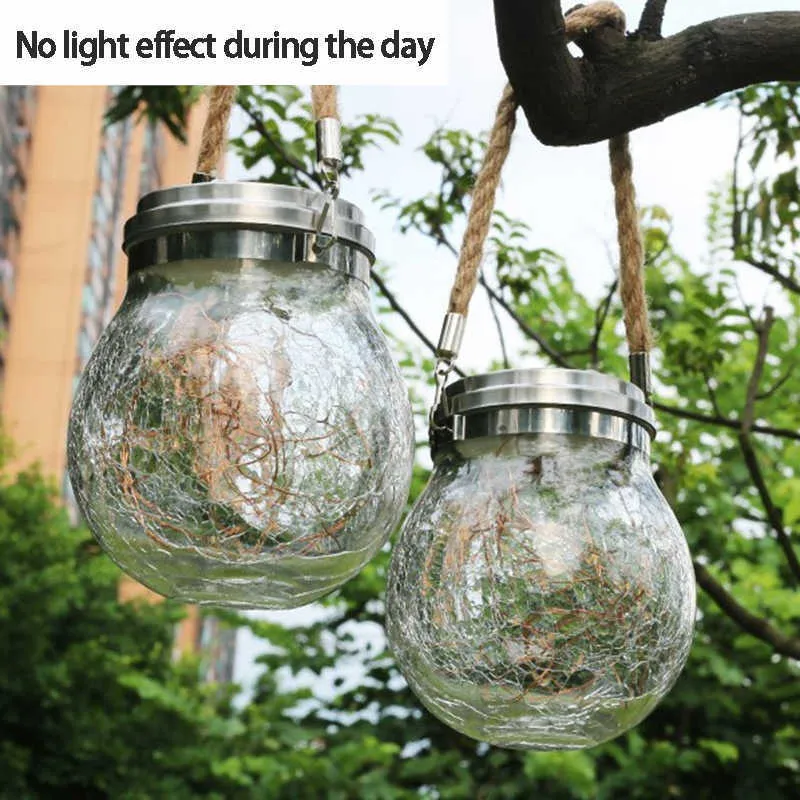 20 LEDs Fairy Light Solar For Mason Jar Lid Insert Color Changing Garden Decor Christmas Lights Outdoor Wedding Decor Lighting Y0720