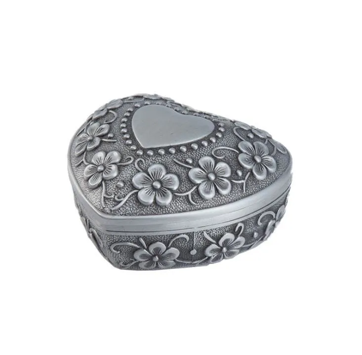 Heart Love Jewelry Box Antique Alloy Case Ring Earring Necklace Storage Holder European Jewelry Box