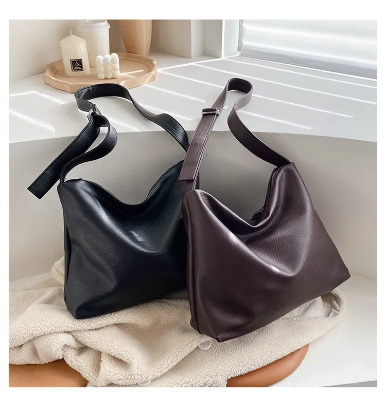 2021 New Womens Bag Solid Color PU Shoulder Messenger Bag Fashion Casual Fashion Shopping Bag Ladies Big Popular