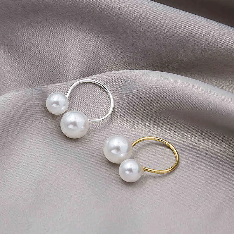 Rings for women Ladies accessories Bague homme acier inoxydable Halloween decoration 2021 new size pearl open ring G1125