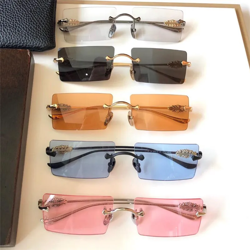 Design di moda vintage occhiali da sole Heiiz Beei Square Frameless Trendy in stile Trendy Summer Outdoor Uv400 Glassini protettivi Top Qualiti341C