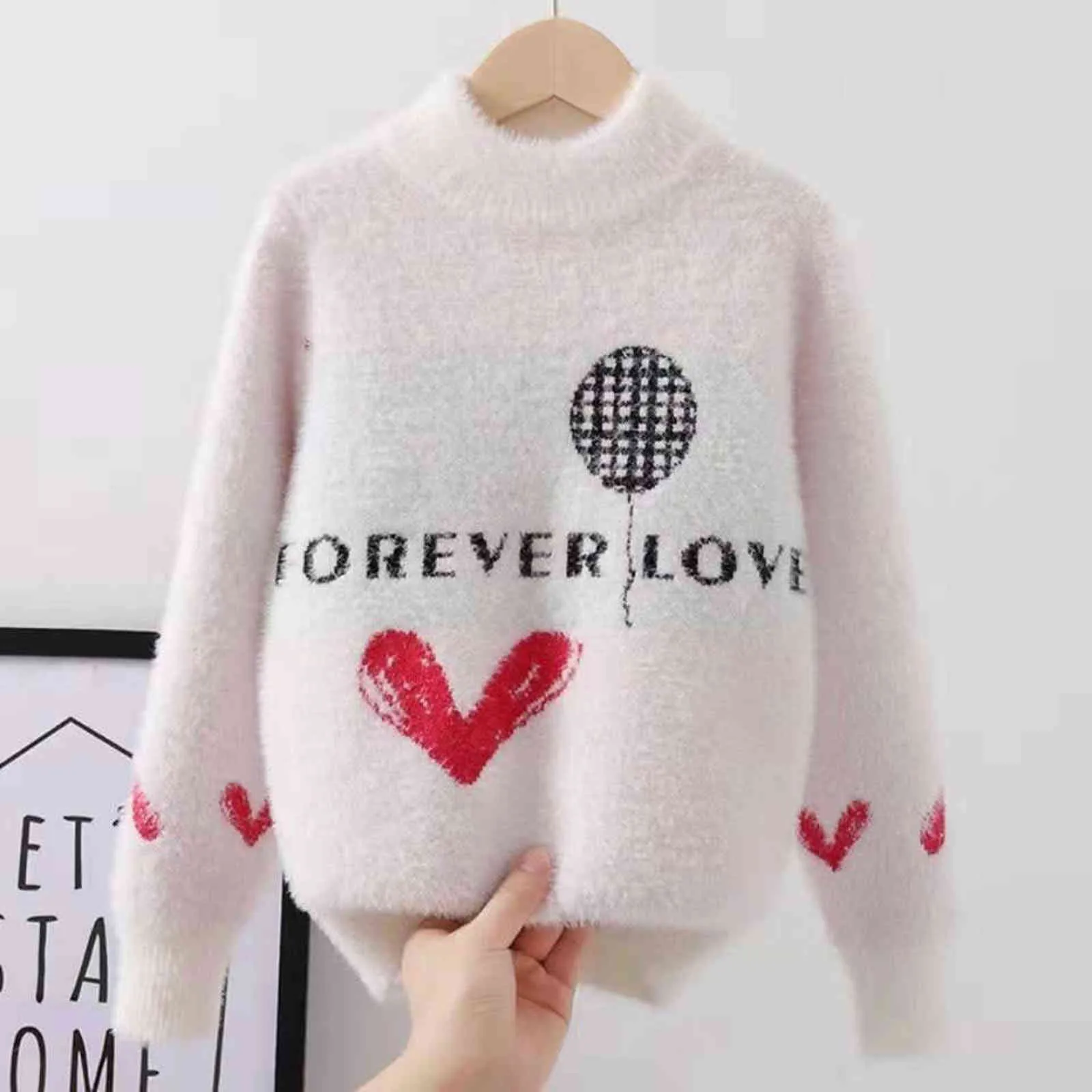 Sweater for Kids Winter Clothes Girls Sweaters Thicken Pullover Warm Children Outwear Autumn and 211104