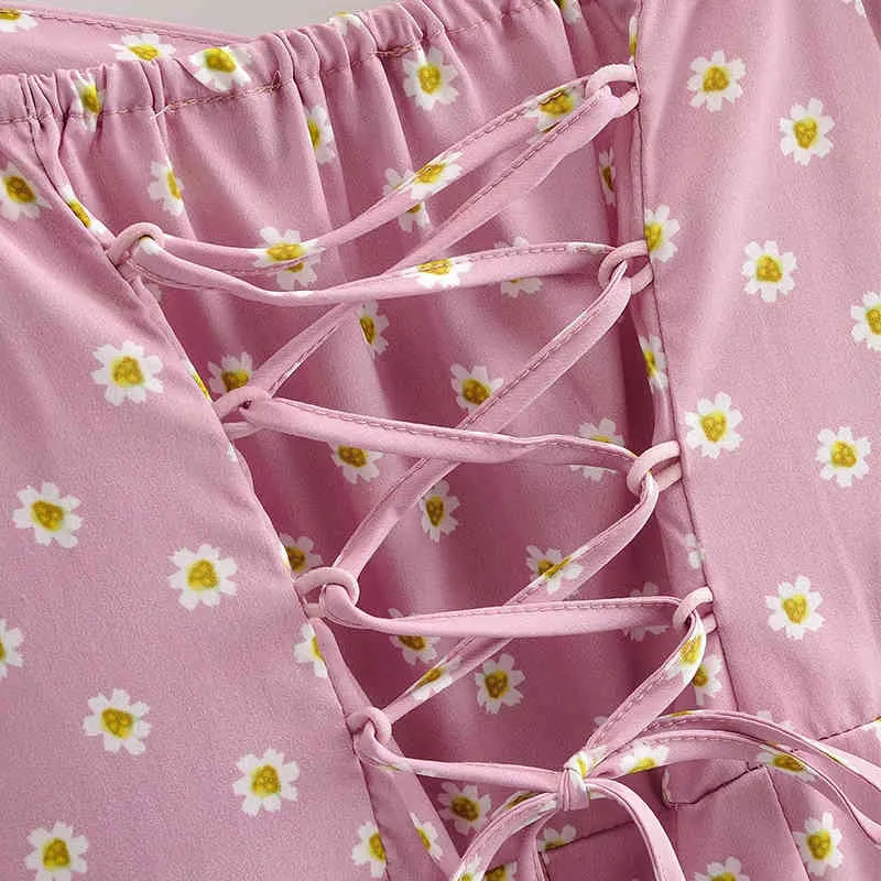 abito lungo estivo con stampa margherita sul retro donna vintage chic boho maxi vacanza al mare abiti rosa 210427