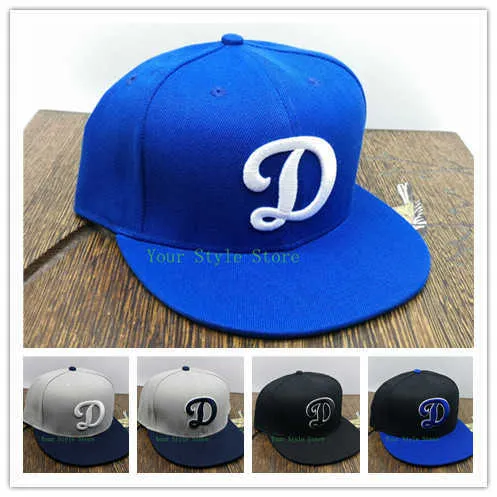 새로운 2021 로스 앤젤레스 장착 모자 편지 D 남성 여성 힙합 야구 모자 뼈 폐쇄 Gorra Q0911