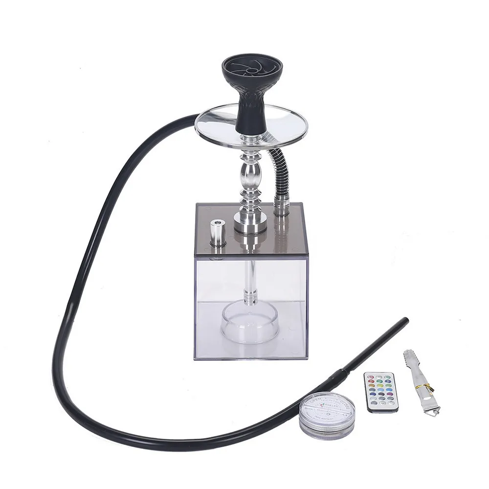 Hookah Triangle Inline Acrylic Bong Recycler Shisha Set Square Water Pipe Single Plastic Pipes