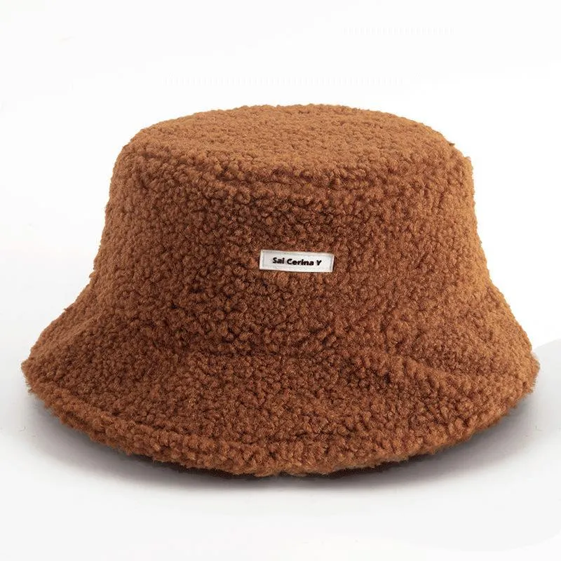 Breda brimhattar vinter hink hatt för kvinnor neddy sammet varmt öronskydd fiskare tillbehör vintage lammkapp härlig plysch
