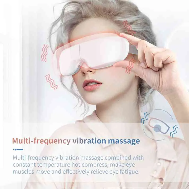 ANLAN Massaggiatore gli occhi Dispositivo la cura del massaggio a vibrazione elettrica Comprimere Wireless Smart Allevia l'affaticamento 220208