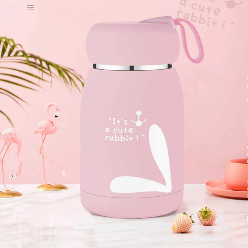 Lovely Thermos Bottle Stainless Steel Thermal Cup Thermomug Water Vacuum Flasks Terms For Termo Animal Mug Bidon 210615