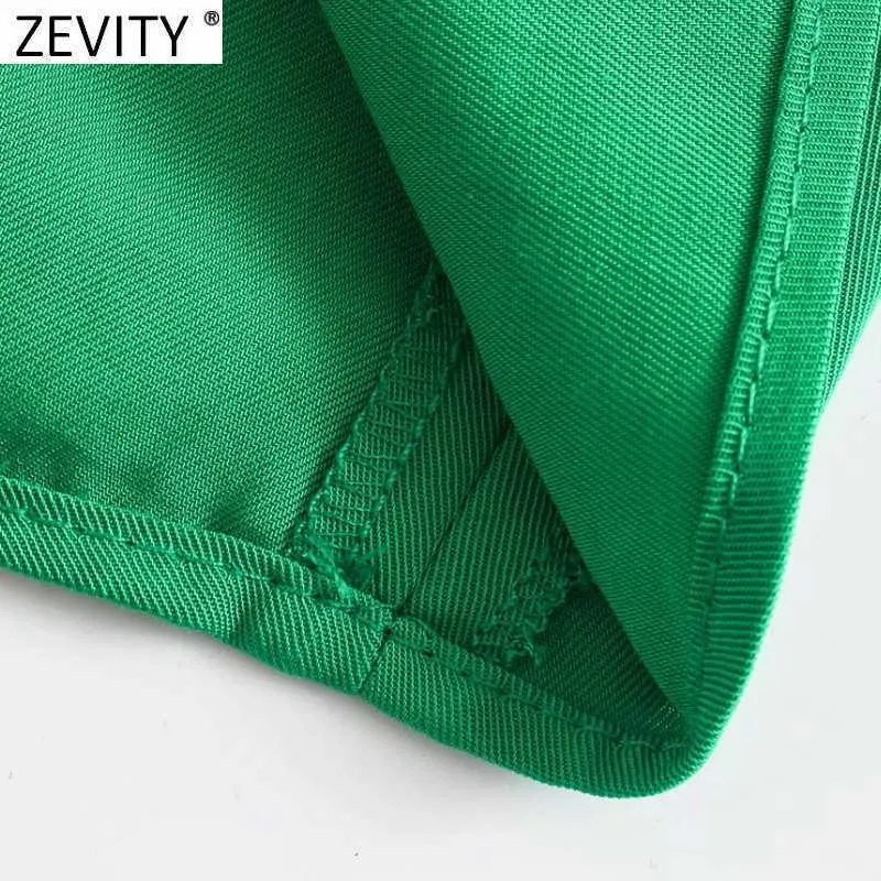 Zevity Women Simply Solid Green Color Pockets Casual Straight Pants Female Chic Elastic Waist Lace Up Summer Long Trousers P1116 210603