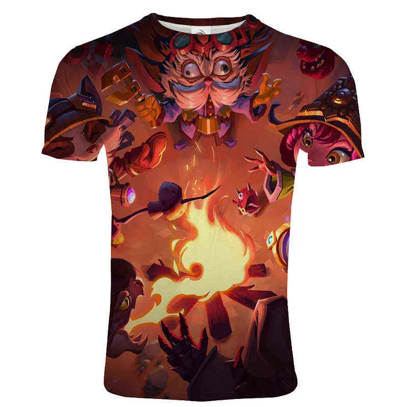 LOL 3D Drukowana koszulka Styl Mężczyźni Kobiety Dorywczo O-Neck Streetwear Z Krótkim Rękawem Tshirt League of Legends Unisex Hip Hop Koszula X0621