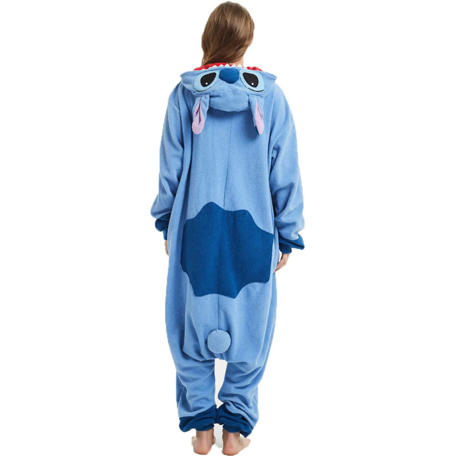 Katze Bär Unisex Winter Niedlicher Waschbär Wolf Hirsch Onesies Damen Nachtwäsche Anime Kostüm Erwachsene Fleece Nachtwäsche Pyjama