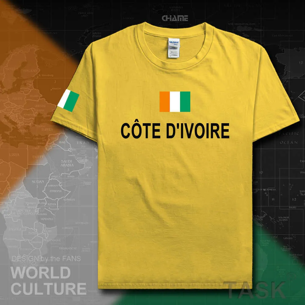 Cote d'Ivoire Fildişi Sahili Erkek T Gömlek Moda Jersey Ulus Takımı Pamuk T-shirt Giyim Spor Tee Civ Ivorian Ivoirian X0621