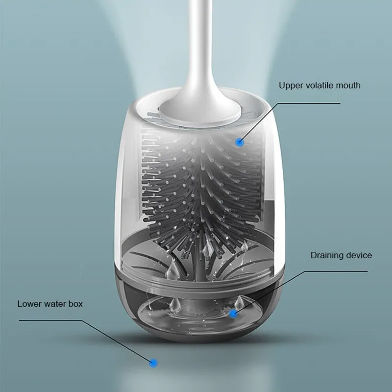 Siliconen toiletborstel vloerstandige basisreinigingsborstels voor WC badkameraccessoires Set huishoudelijke benodigdheden253T