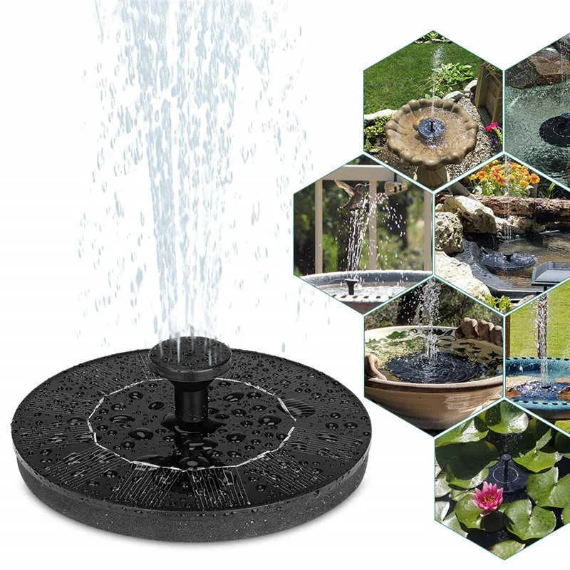 13cm 16cm 18cm Solar Power Water Fountain Pump Fontein Bird Floating Pond Patio Decor Decoration 210713