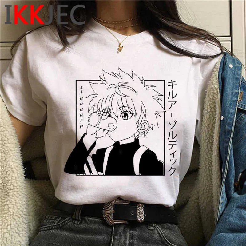 Hunter X Hunter Anime T Shirt Top Tee Killua Zoldyck Devil Eye Kurapika Tops T-shirt À Manches Courtes Casual Hommes Tshirt Vêtements Homme Y0809