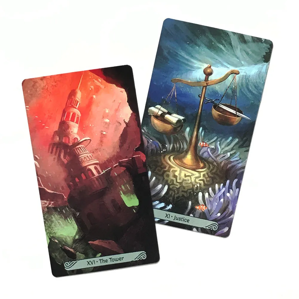 Meerjungfrau Tarotkarten Oracless Divination Deck Brettspiele Englisch für Familienpartyspiel Spiele individuell