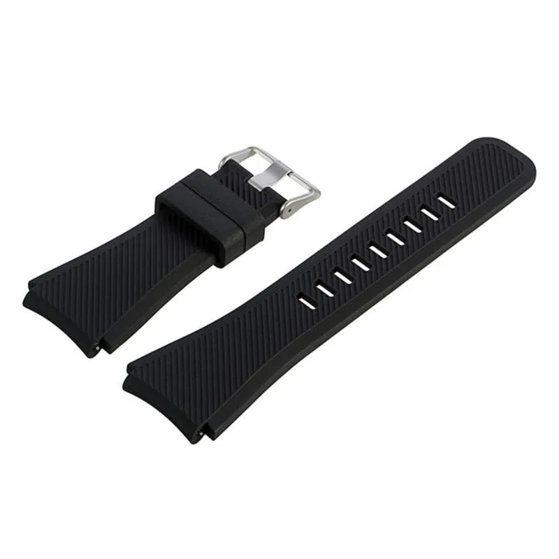 Bantlar Silikon Bilezik Strap Band Gear S3 Frontier için Klasik Siyah Saf Renkler Yedek 22mm265s
