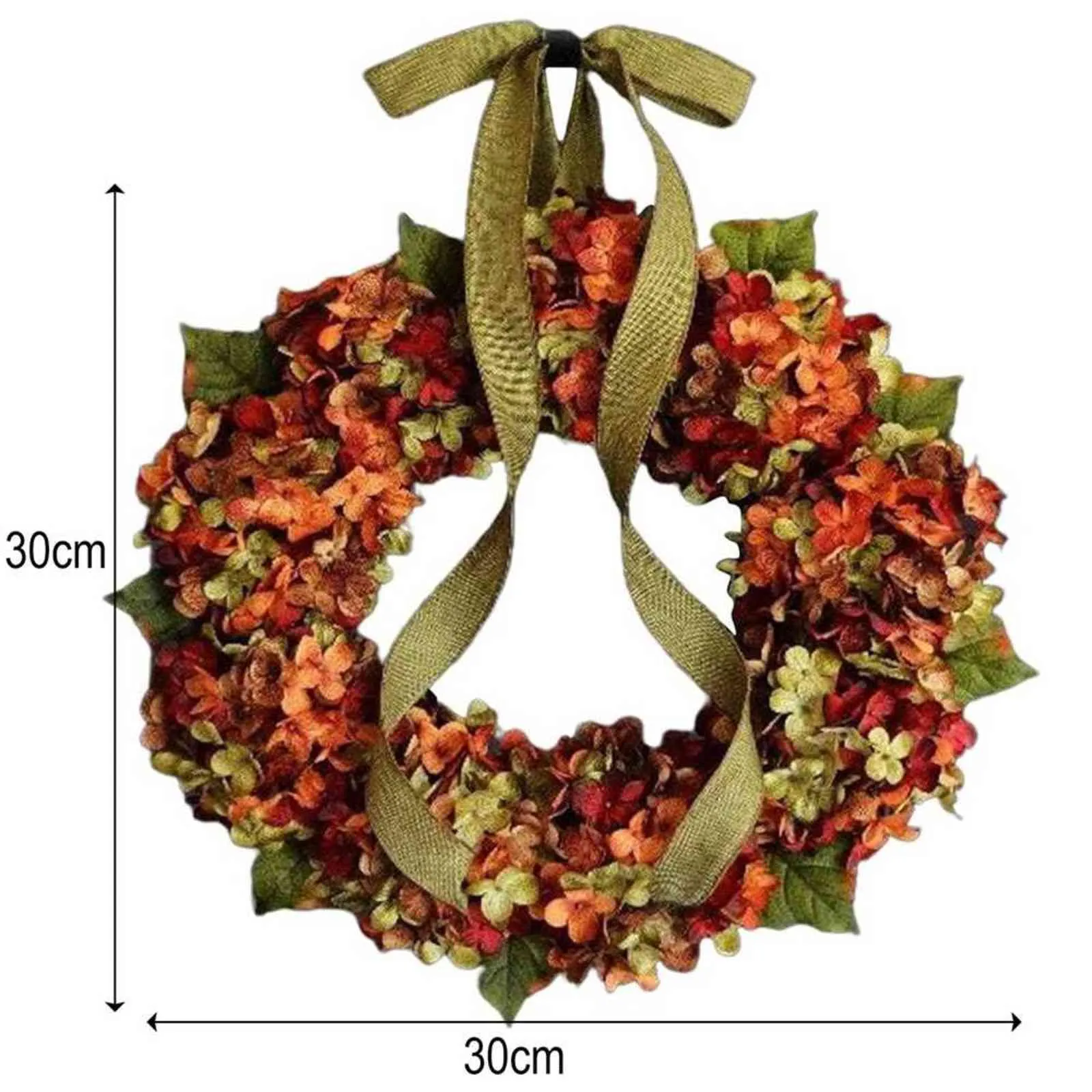 Blomma krans hortensia lönnlöv höst dörr vägg prydnad hem dekoration tacksägelse dag semester hänge krans 211104