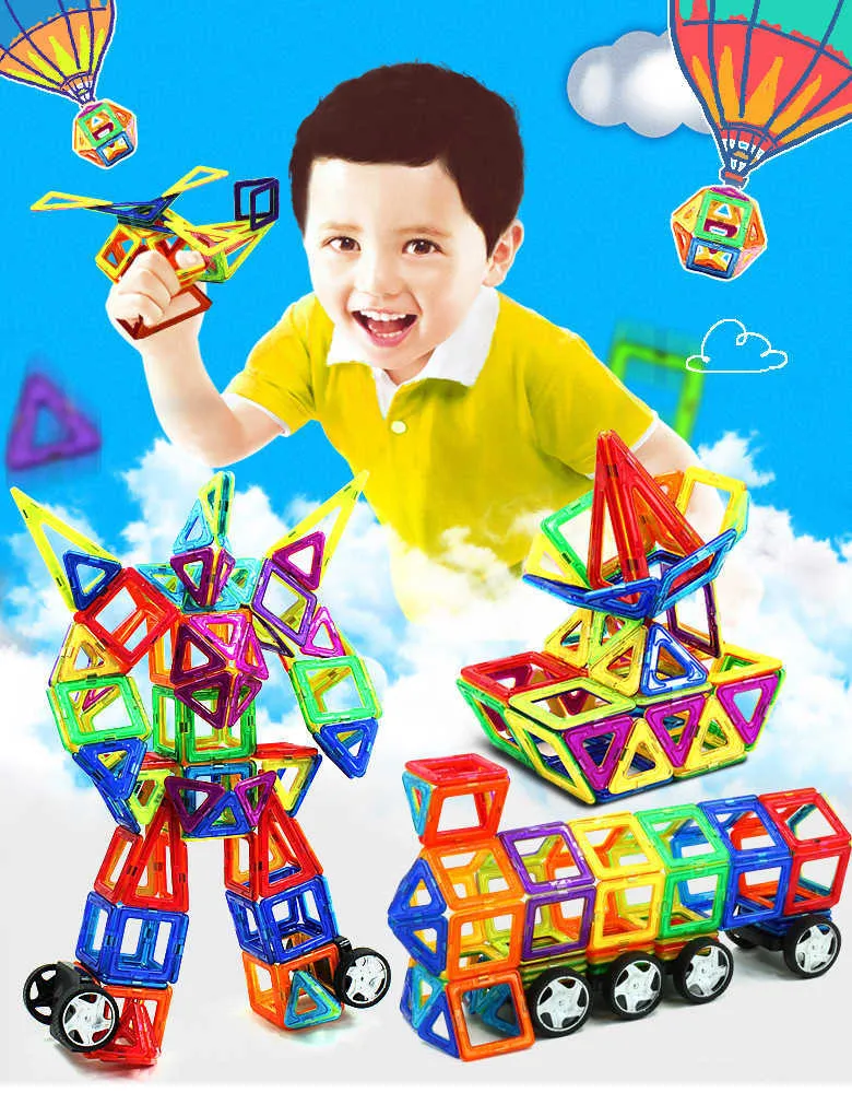 Bloc de construction de puce magnétique pure taille mignonne jouet de bricolage ensemble de puces magnétiques assemble des jouets de puzzle pour enfants Q0723