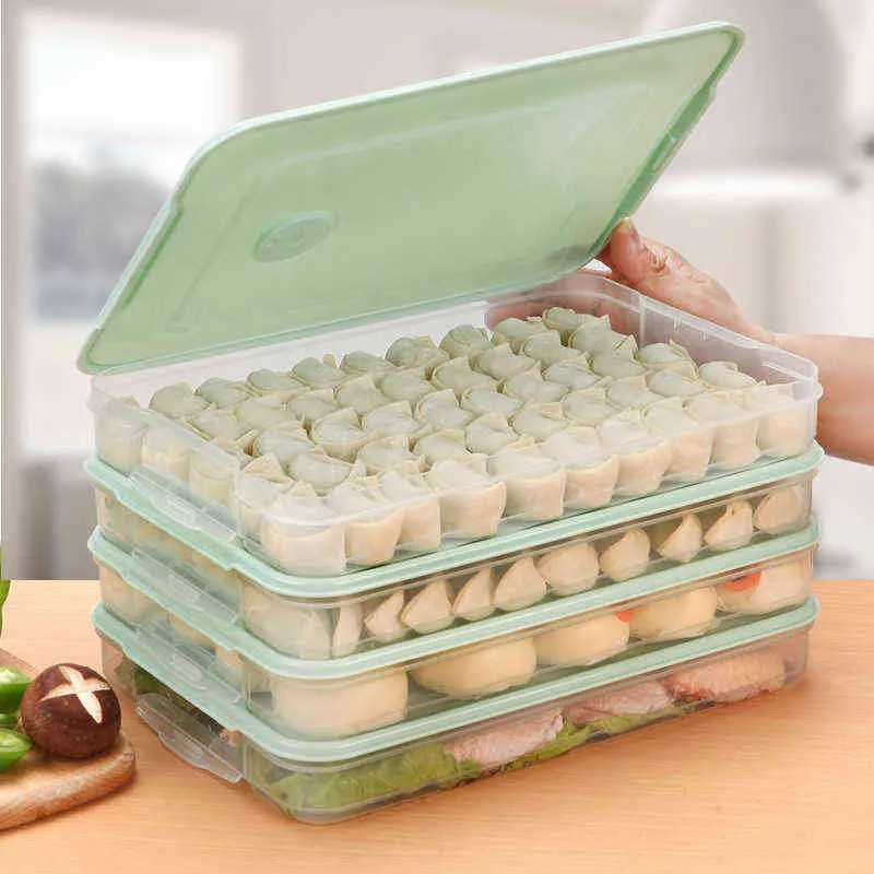 Kühlschrank Lebensmittelablagerungsbox Küchenzubehör Organizer Frischknödel Gemüse Eierhalter Stapelbare Mikrowelle9718565