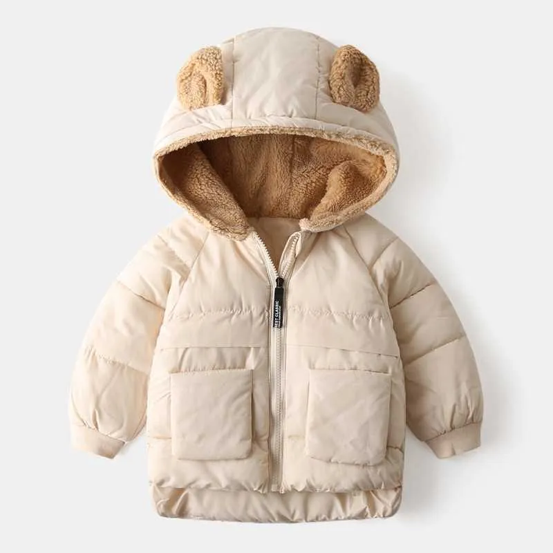 Croal Cherie Warm Kids Boys Coats Winter Cotton Jacket Fleece Childrens Parka För Flicka Velvet Baby Kläder 211222