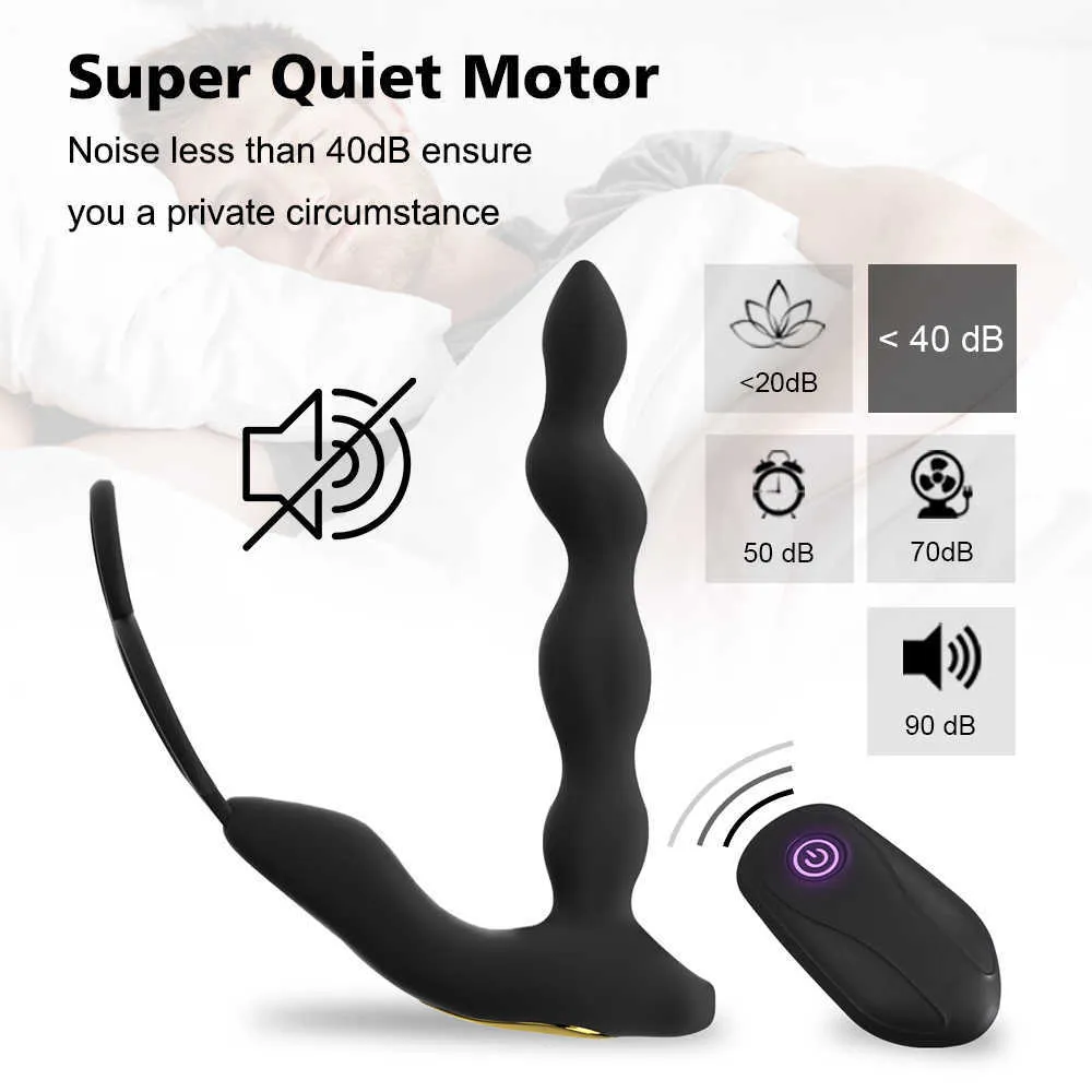 Doppio motore Telecomando senza fili Plug anale Vibratore uomini Massaggiatore prostatico Modelli Butt Giocattoli sessuali in silicone adulti Gay 211015