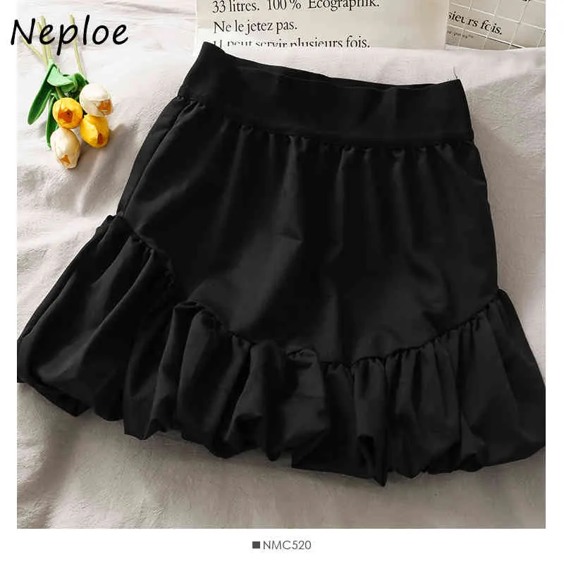 Nepoel hoge taille hip a line rok vrouwen 2 kleuren gedrapeerde ontwerp zomer uitloper jupe femme koreaanse chic baljurk faldas 210510