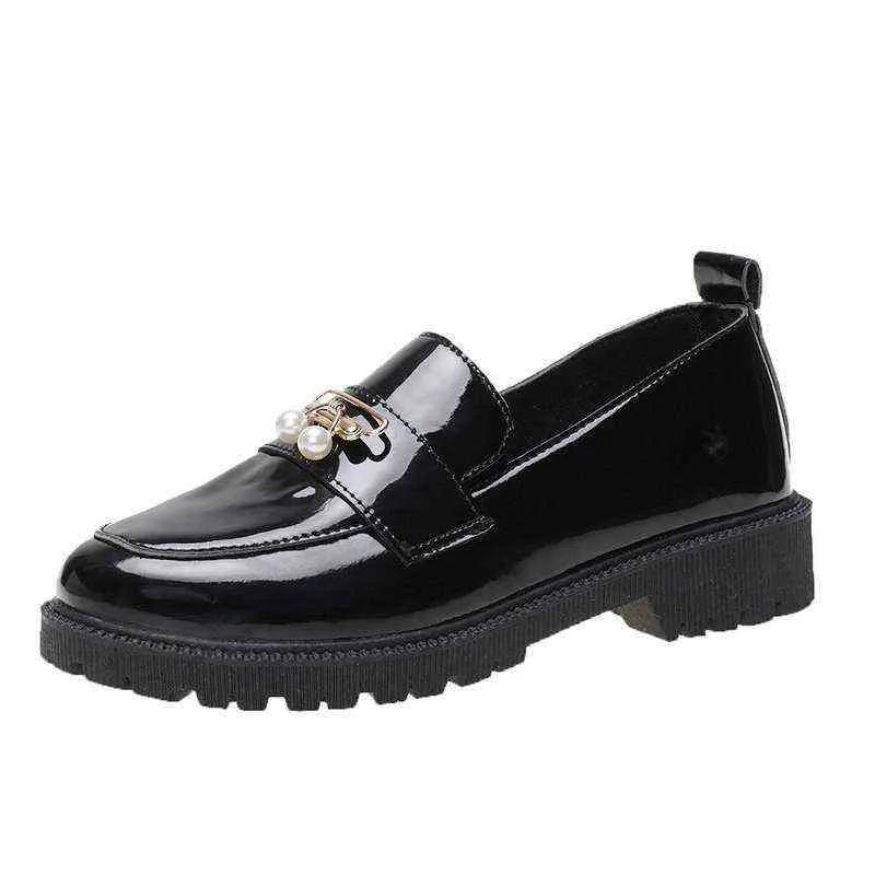 ドレスシューズMocassins ja Cuir Verni注ぐフェムスChaussuresàPlace-Forme Avec Perles jaMétalDécontractéesノア9012N Printemps 220309