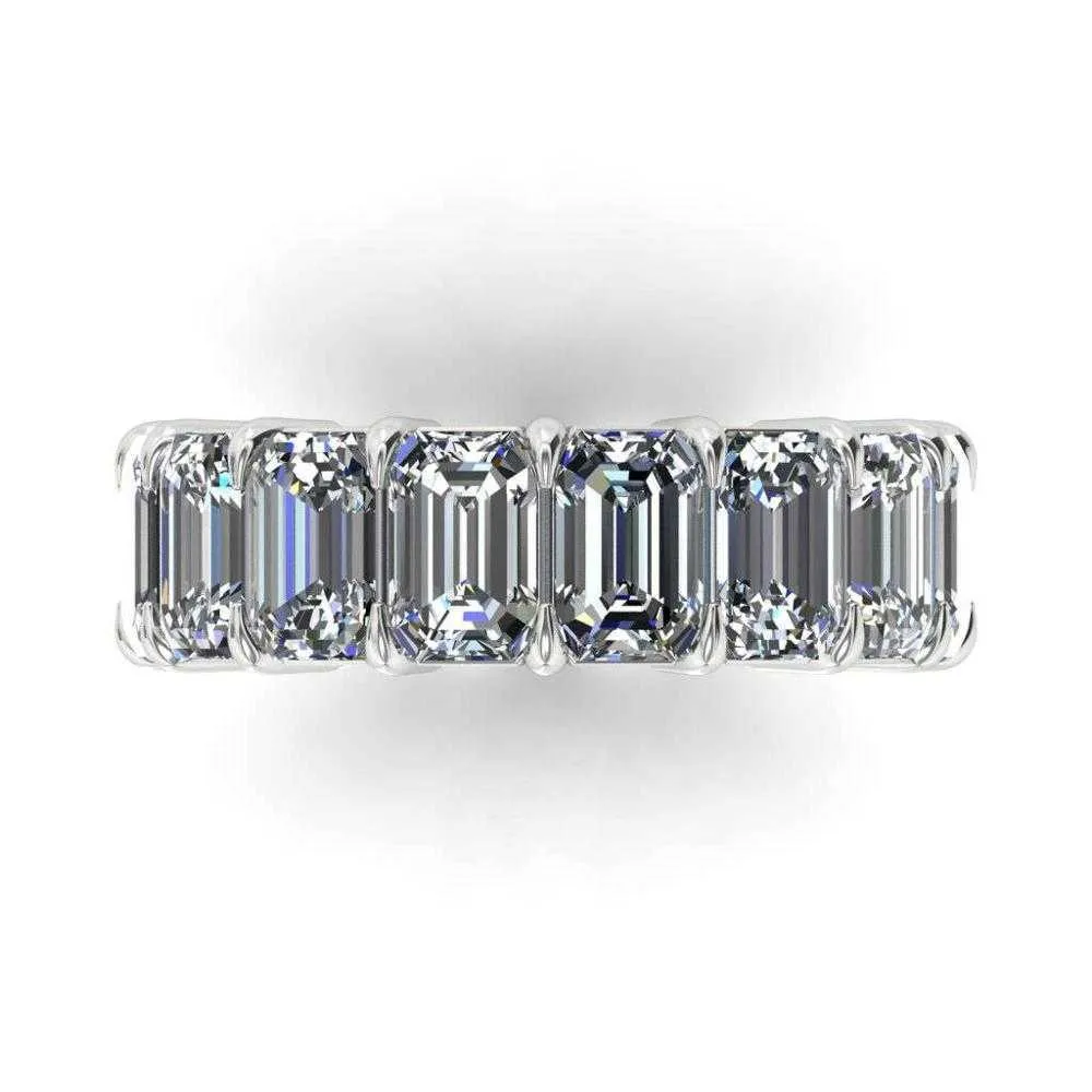 Eternity Full Emerald Cut Lab Diamond Ring 925 Sterling Silber Bijou Verlobung Ehering Ringe für Frauen Männer Charm Jewelry2323