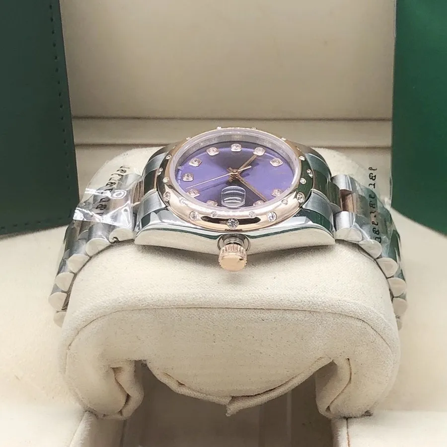 2021 Diamond dial color women's watch 31mm sapphire glass oyste Intermediate gold strap Waterproof automatic machinery282K