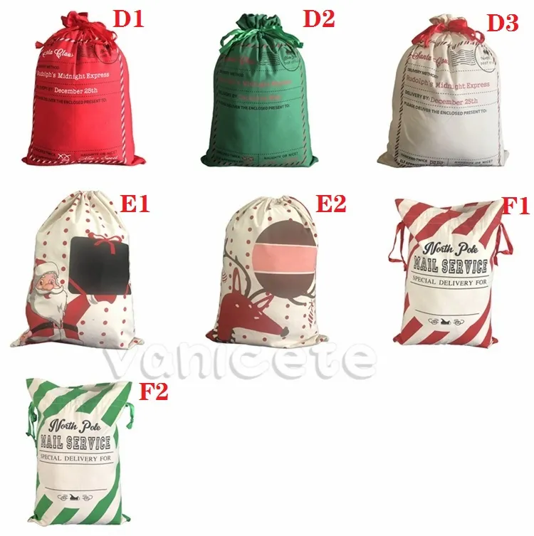 Saco navideño de Papá Noel, bolsa grande de regalo de lona navideña con bolsas con cordón, reutilizable, personalizado, el mejor regalo para almacenamiento de paquetes de dulces ZC482
