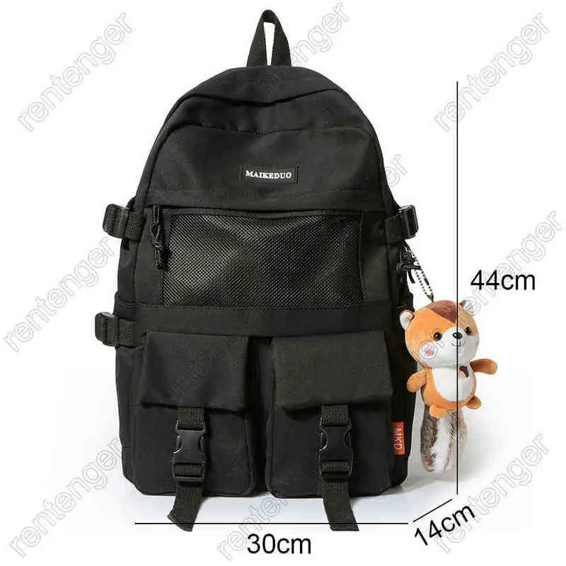 Waterproof Ladies Backpack College Mesh Female Fashion School Bag Laptop Student Girl Nylon Men Women Net Book Male 202211