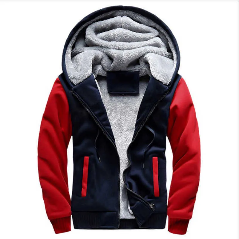 Hommes Hoodies Hiver Épais Chaud Polaire Zipper Hommes Hoodies Manteau Sportwear Mâle Streetwear Hoodies Sweats Hommes 4XL 5XL 210818