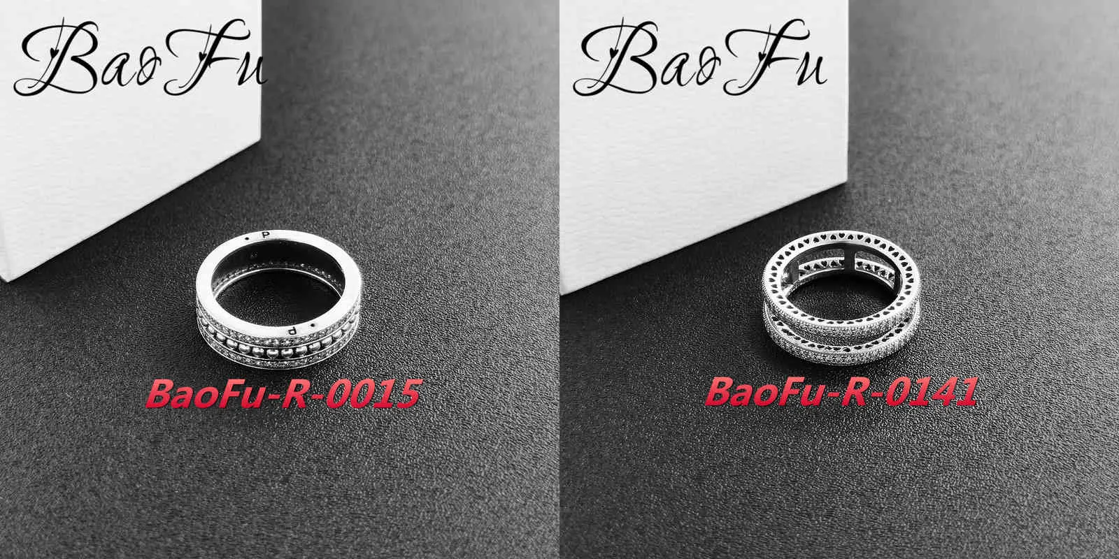 BaoFu Original 925 Plata de Ley moda lujo joyería estilo Retro adecuado para pareja compromiso boda anillo femenino