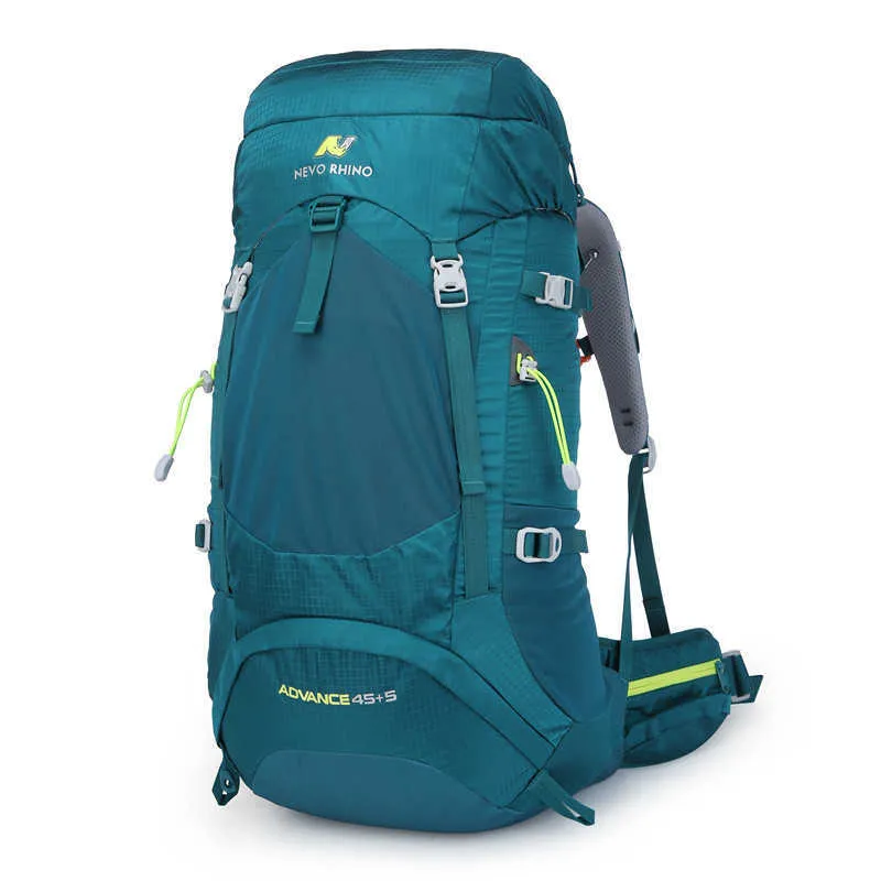 Nevo Rhino 50l Top Marka Wodoodporna Piesze wycieczki Plecak Sportowy Unisex Outdoor Climbing Torba Camping Trekking Travel Plecak dla mężczyzn Y0721