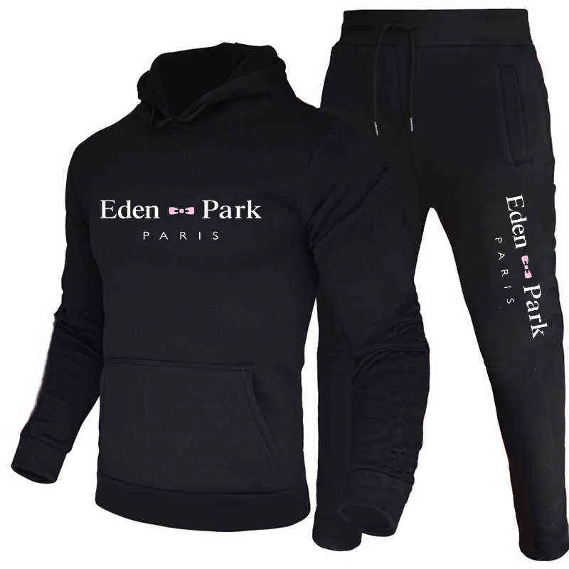 2021 зимний комплект с принтом Eden, состоящий из 2 предметов, мужская толстовка, спортивные штаны, костюм, повседневная мужская спортивная рубашка, брендовая спортивная одежда, размер S-4253q