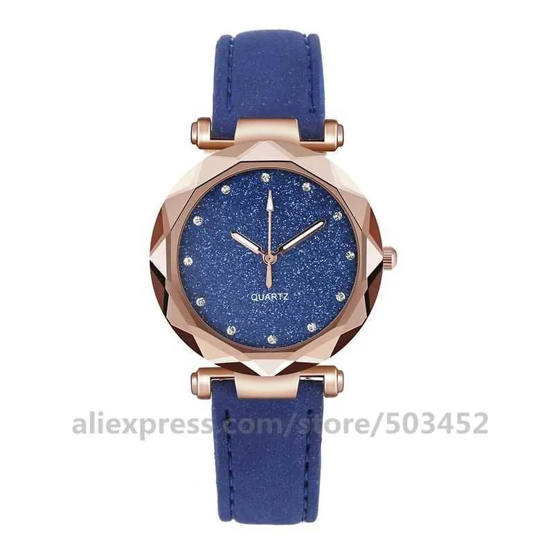 Simple Femmes Montres Romantique De Mode Montre-Bracelet Designer Horloge Casual Lady Ciel Étoilé Montre Femme 210616