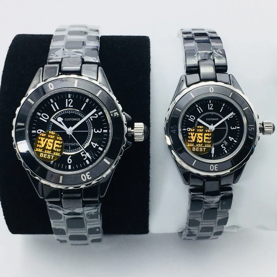 Классические женщины мужчины пара керамические часы автоматические механические часы 8215 Движение сапфин наручные часы знаменитый бренд 33 36 мм