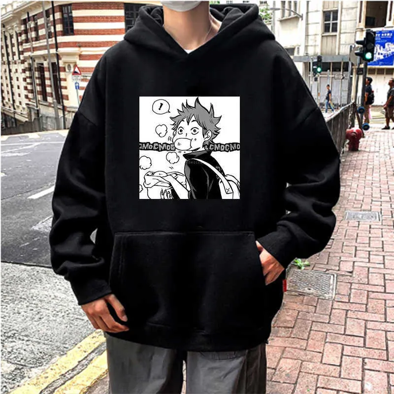 Janpanese Anime Haikyuu Hinata Shoy Hoodies Sweatshirts Männer/Frauen Lustige Cartoon Druck Kawaii Manga Übergroße Winter Hoodies Y0816