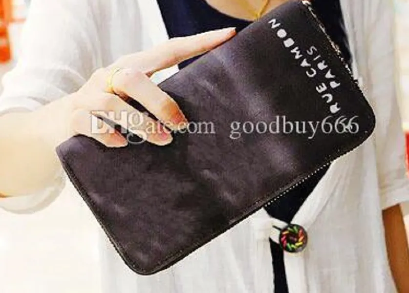 Fashion Brand catwalk Wallets Holders Mens woman Graffiti Print canvas zipper bags Card holder ColorBlack and Beige 186i