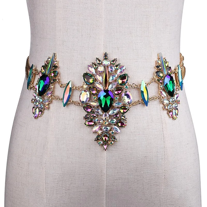 Подвесные ожерелья 6 цветов роскошные сексуальные хрустальные кузов летние пляжные бикини ювелирные изделия для женщин длинное ожерелье с тазом