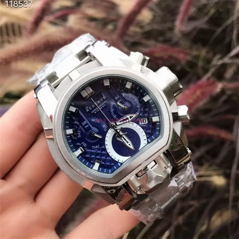 Ongeslagen BOLT ZEUS Heren 52MM roestvrijstalen horloge Topkwaliteit horloge Reloj 2543