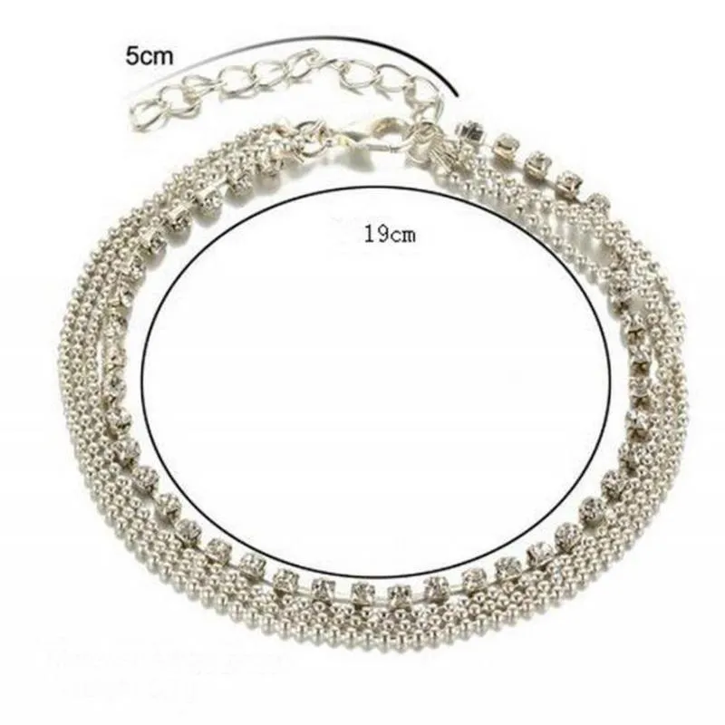 Urok bransoletki kobiety proste mody wielowarstwowe okrągły wisiorek kostki Piękny biżuteria w łańcuchu podnośnika dla Lady Tornozeleira femin284g