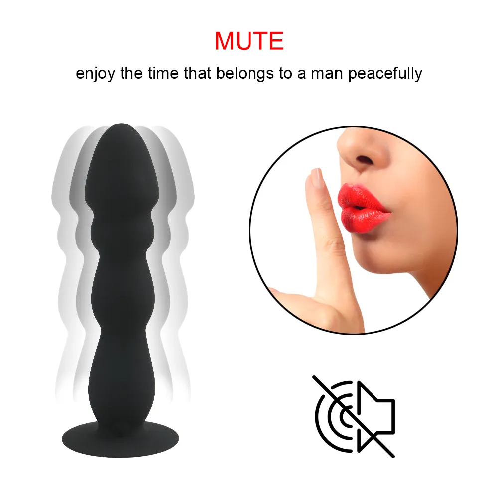 Fjärrkontroll anal plug pärla dildo vibrator sug kopp rumpa plugg manlig prostata massager vibrator vattentäta sex leksaker248q3145407