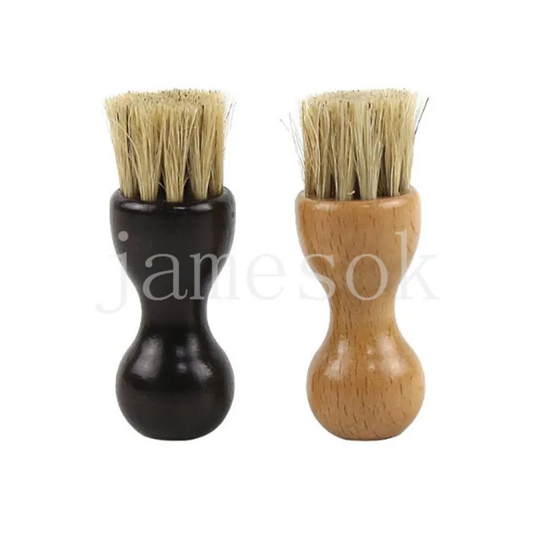 Natural Bristle Shoe Brush Hair Hair Gourd Wood Handle Boot Shoeshine Leather Pluchish Cleaning DE181