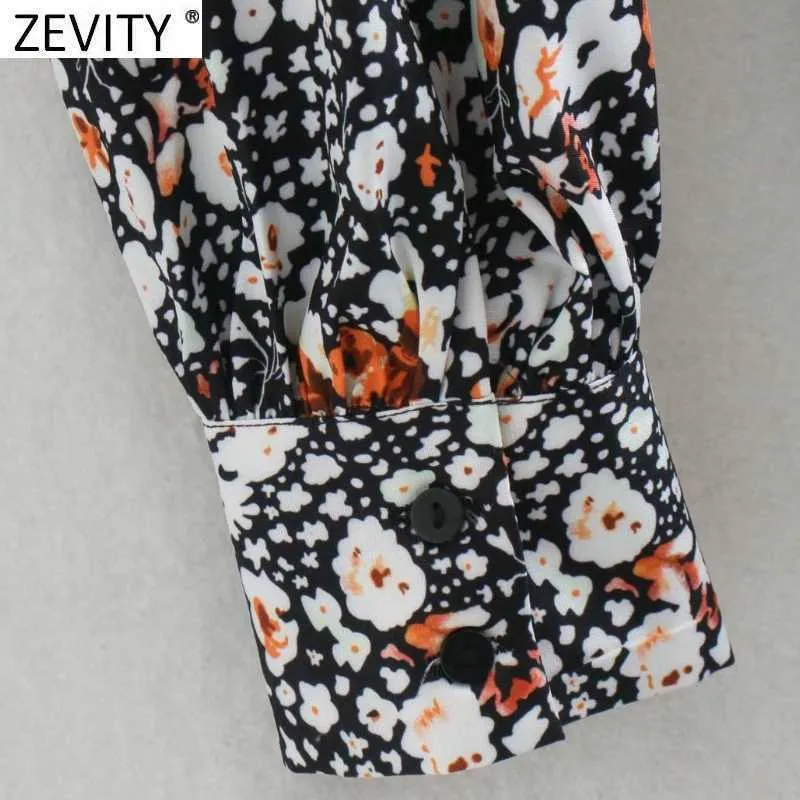 Zevity Women Vintage V Neck Floral Print Elastic Casual Slim A Line Dress Female Chic Side Zipper Party Vestidos DS5087 210603