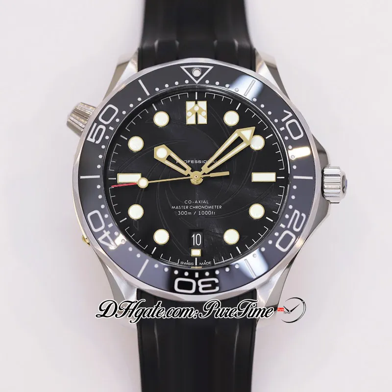 ORF Diver 300m 007 A8800 Automatyczne męże Watch 42 mm czarny teksturowany wybór Super Version Edition Guma 210 22 42 22 01 004 WATC292H