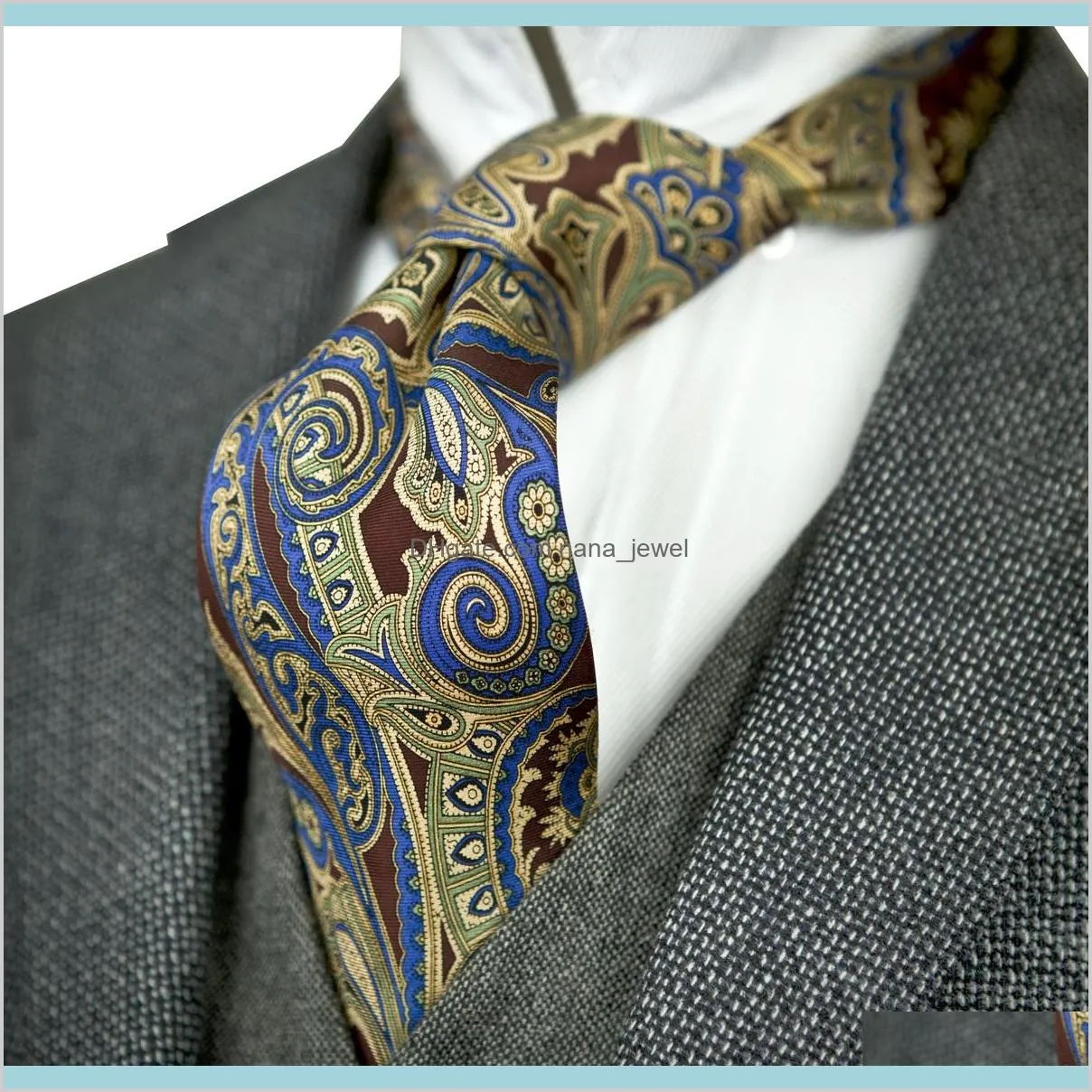 Neck Accessories Printed Vintage Ties Floral Pattern Multicolor 100Percent Silk Mens Neckties Printing Tie Sets 10Cm Fashion Brand251B