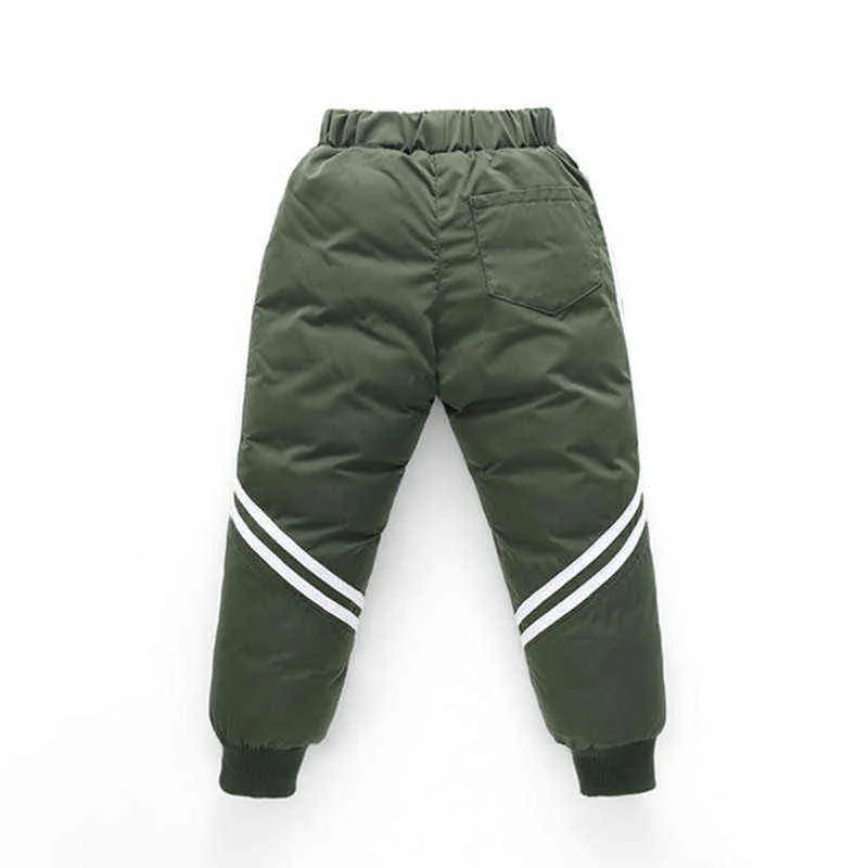 Thicken Winter Pants For Baby Boys Girls High Waist Warm Children Clothes Waterproof Kids Boy Fashion Trousers Baby Long Pants 211028