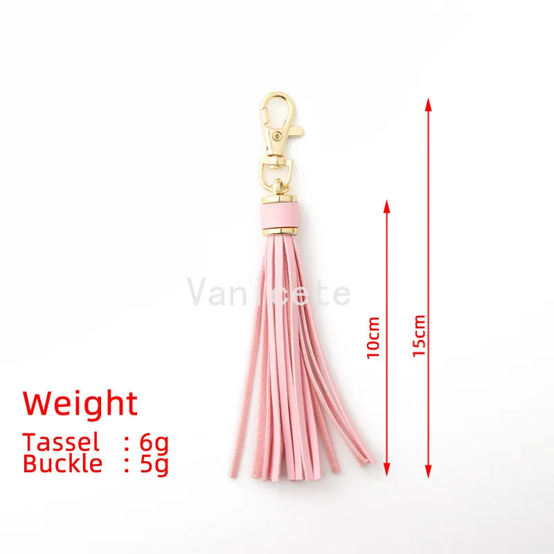 Party Favor Leather tassel pendant wrapped long silicone bead bracelet accessories PU leather tassel key chain T2I52785